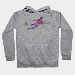 Soccer player girl watercolor Hoodie